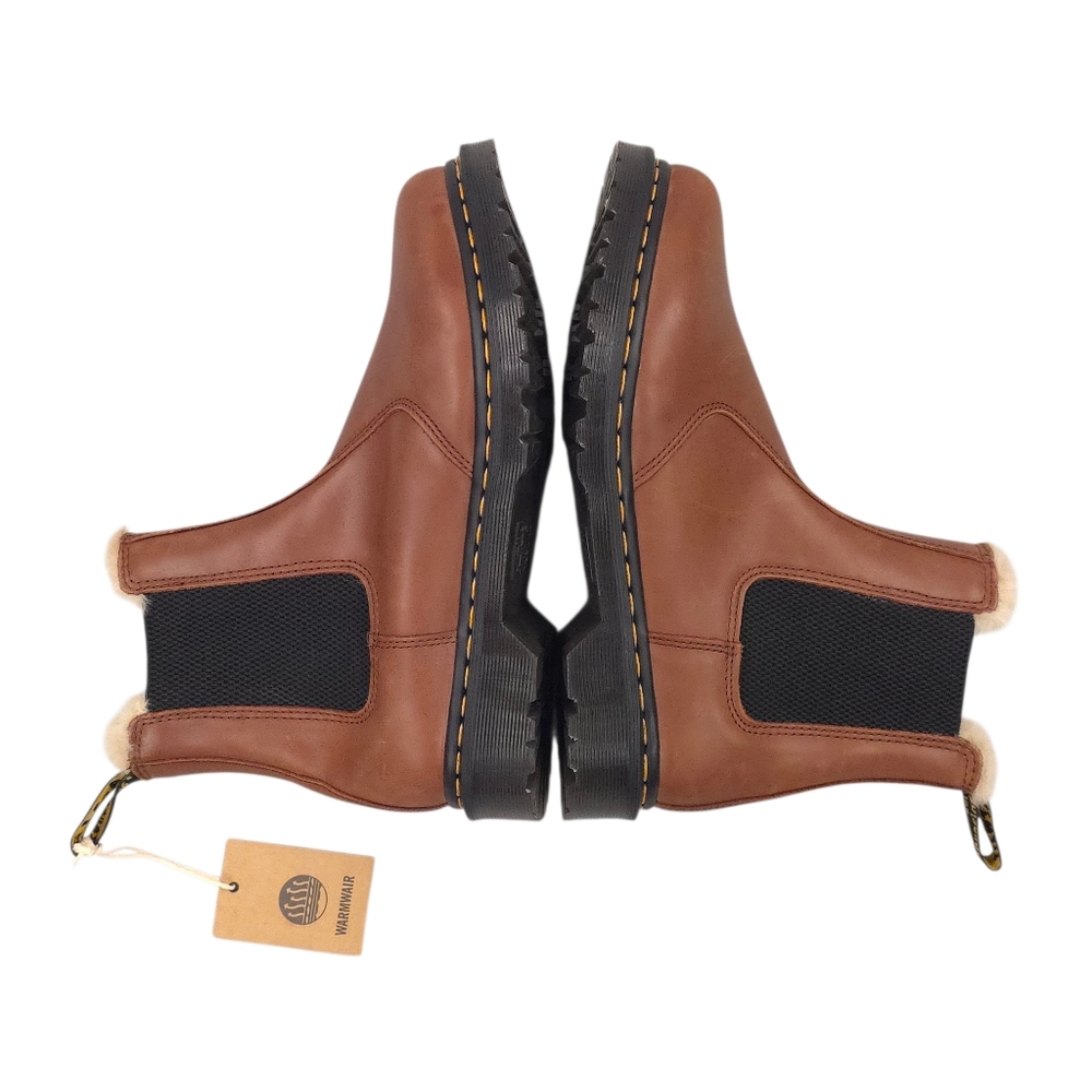 Dr Martens 2976 Leonore Chelsea Boot Womens US 9 Faux Fur Shearling Saddle Tan - Picture 5 of 8